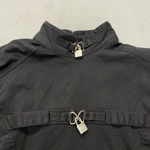 TRIPP NYC Gothic Bondage Padlock Zip Up Jacket Black Y2K Men's Size L - Picture 3 of 16